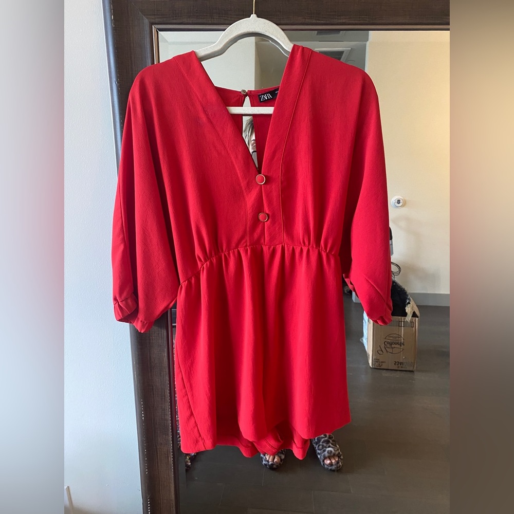 Zara red jumpsuit